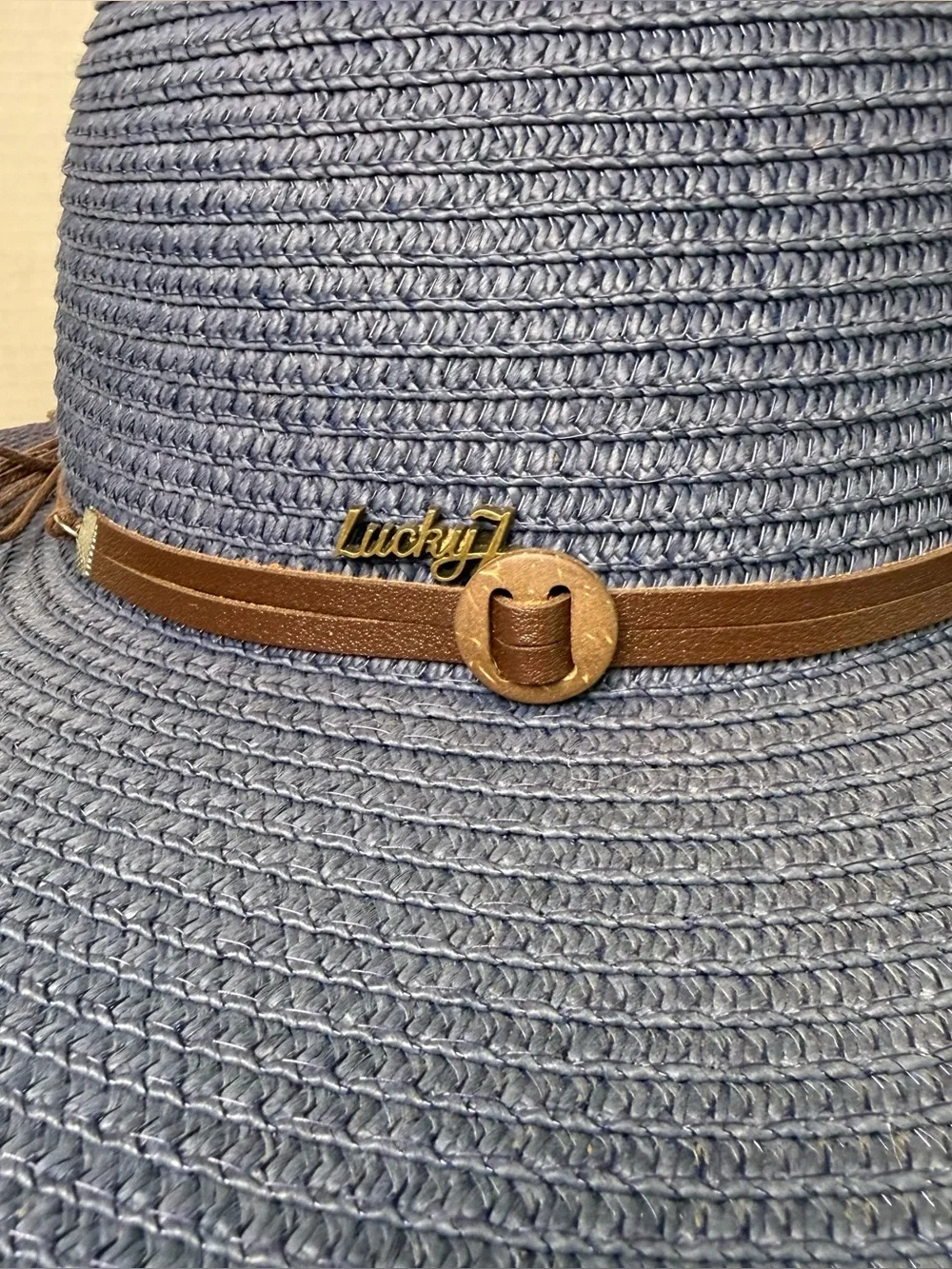 Lucky 7 Women’s Wide Brim 2 Tone 100% Paper, Straw Floppy Feminine Beach Sun Hat